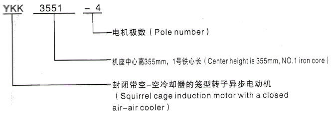 YKK系列(H355-1000)高压YJTG-315L2-4A/200KW三相异步电机西安泰富西玛电机型号说明